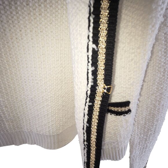 Lilly Pulitzer Women's Nalayna Cardigan Knit White, black Gold Size S Classic - Picture 4 of 11